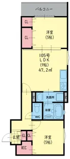 クリエオーレ菱屋西【3階】の間取り