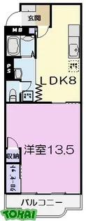 花岡サンシティー【3階】の間取り