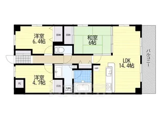 ライオンズマンション奈良やすらぎの道【5階】の間取り