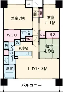 レジデンシャル開成山公園【3階】の間取り