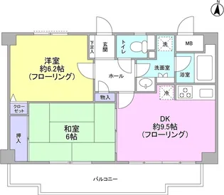 クリフサイド中川【4階】の間取り