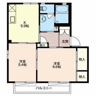 ディアス西沢田A【2階】の間取り