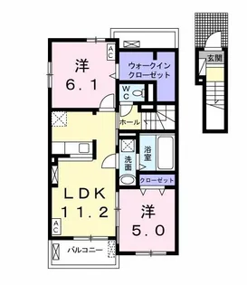 カレント ヒガシウズラA II【2階】の間取り