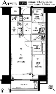 エンクレスト博多 ハーモニー【9階】の間取り
