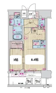 プレリス長田オルヴィア【11階】の間取り