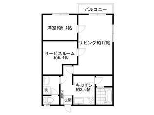 キャスバルマンション【1階】の間取り