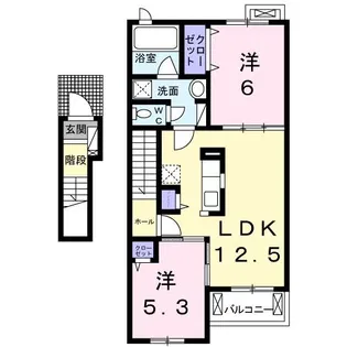 ディアレストA【2階】の間取り