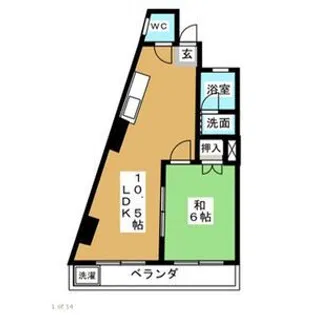 江口マンション四女子【4階】の間取り