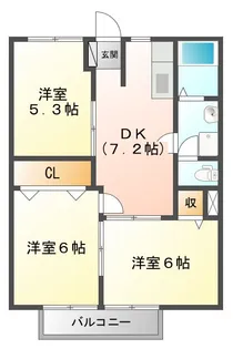 オーシャンビュー岸岡【1階】の間取り