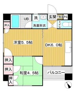 グリーンハイツ多摩川【1階】の間取り
