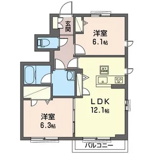 スカイフィールズC【1階】の間取り