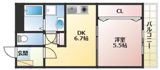 ウエストリヴァー【3階】の間取り