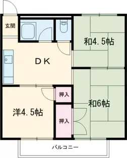 アクツハイツI【2階】の間取り