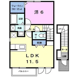 愛知県蒲郡市堀込町【アパート】の間取り