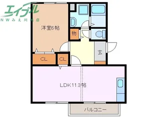 コーポラスアメニティI【1階】の間取り