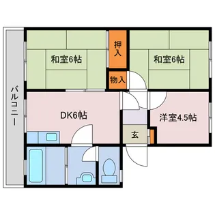 三和コーポ6【2階】の間取り