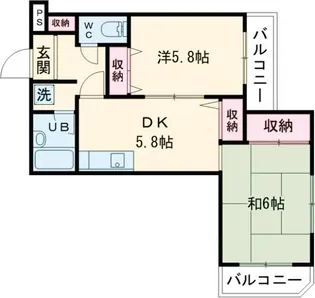 ベルハイム河辺【2階】の間取り
