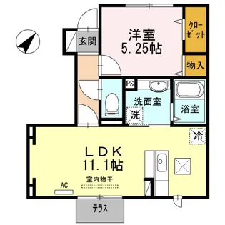 パシフィーク武雄 B棟【1階】の間取り