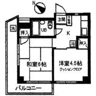 シャトー向原【1階】の間取り