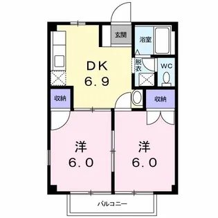 スカイコーポ21【1階】の間取り