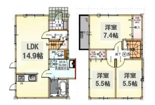 埼玉県春日部市備後東7【一戸建】の間取り