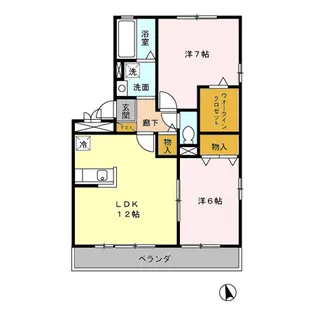 フレンドハウス23A棟【2階】の間取り