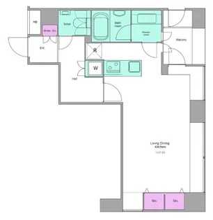 1Rの間取り画像