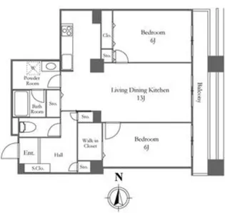 リバーシティ21イーストタワーズ10棟【25階】の間取り