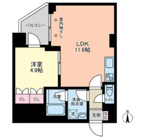 東京都新宿区若葉2【マンション】の間取り
