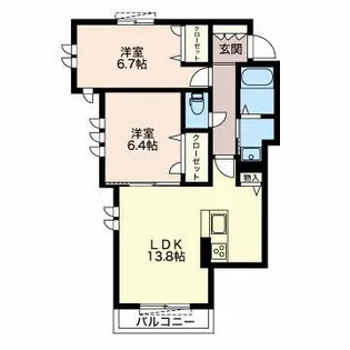 メゾン ド プリモ津新町【2階】の間取り