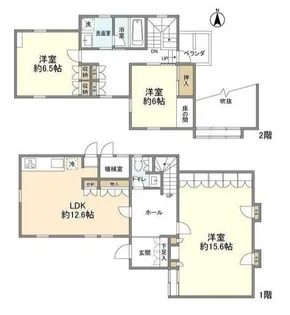 東京都練馬区富士見台2【一戸建】の間取り