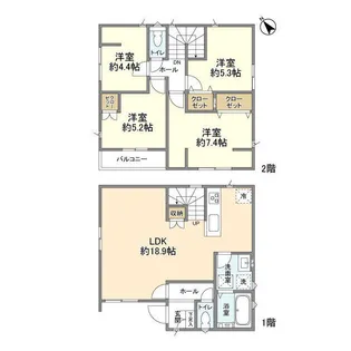 千葉県柏市西原3【一戸建】の間取り