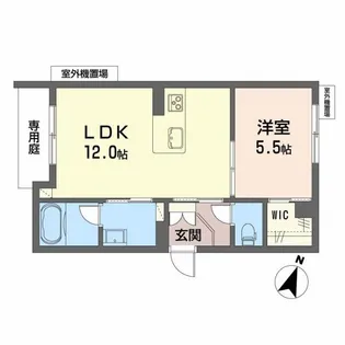 リバーサイド中万々【1階】の間取り