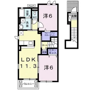 ONE PIECE【2階】の間取り