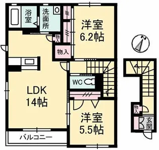 シャーメゾン アンジェリーナ C棟【2階】の間取り
