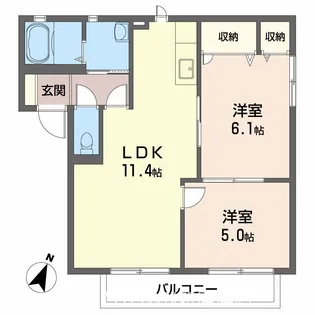 シャーメゾン鈴木【1階】の間取り