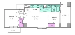 レジディア島津山【9階】の間取り