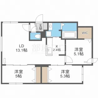 ALPHA山鼻【4階】の間取り