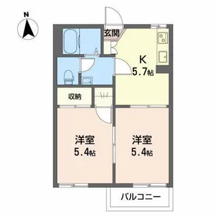 セントビレッジD【1階】の間取り