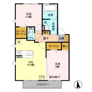 オアシスタナカB【2階】の間取り