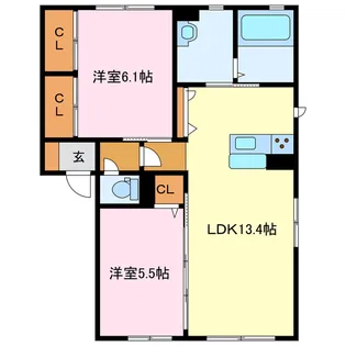 ウィスピアA棟【1階】の間取り