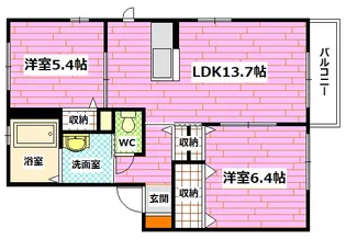 広島県広島市安芸区中野東1【アパート】の間取り