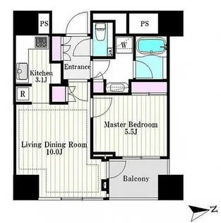 パークタワー芝公園【9階】の間取り