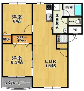 マンションドム富久山II【3階】の間取り
