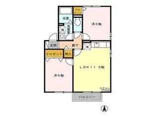 セジュールアユ【2階】の間取り