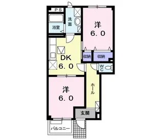 メゾン アウローラB棟【1階】の間取り