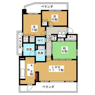 カールス桜山【9階】の間取り