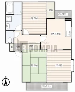 ツインズ B【1階】の間取り