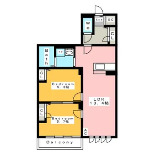 GRANDIR グランディール【2階】の間取り