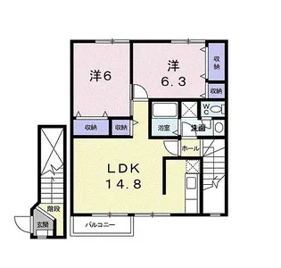 ソレアード【2階】の間取り